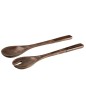 Set de 2 couverts pour salade en bois de manguier marron L30cm