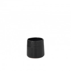 cachepot redondo de cerámica negro 18x18x17 cm