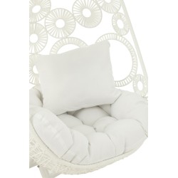 Fauteuil suspendu en aluminium blanc 113x103x197 cm