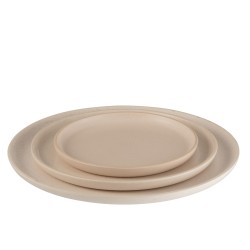 Assiette plate ronde en céramique crème D33cm