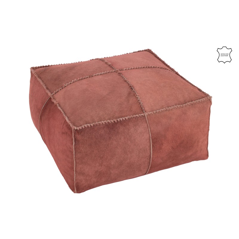 POUF POILS DE VACHE CU ROUGE