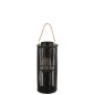 Lanterne cylindrique en bois noir 14x26x60 cm