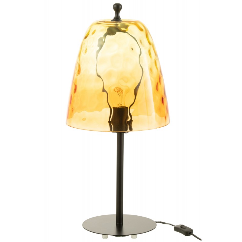 Lampe en verre jaune 58x28x28 cm
