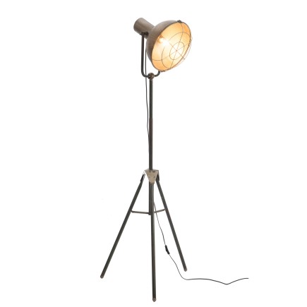 Lampada da terra in metallo grigio 58x58x150 cm