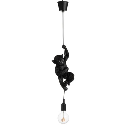 Lampe singe suspendue en résine noir 16.5x12.5x96 cm