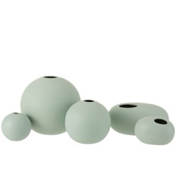 Vaso sferico in ceramica verde menta 25x25x23,5 cm