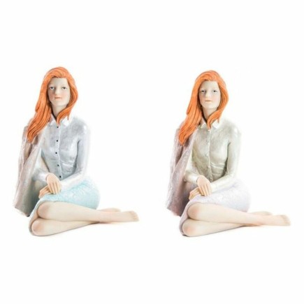 Figura Decorativa DKD Home Decor 15 x 18 x 19,5 cm Mujer Resina Romántico (2 pcs)