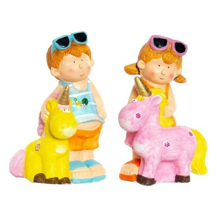 Figurine Décorative DKD Home Decor Fibre de Verre Enfants (2 pcs) (23 x 19 x 40 cm)