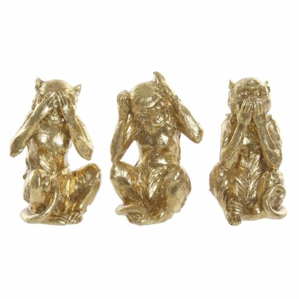 Figurine Décorative DKD Home Decor Résine Singe (3 pcs) (13 x 11 x 19.5 cm)