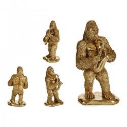 Figura Decorativa Gorila Saxofón Dorado 18,5 x 38,8 x 22 cm