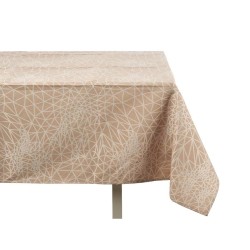 Mantel Abstracto Beige Jacquard Blanco (140 x 180 cm)