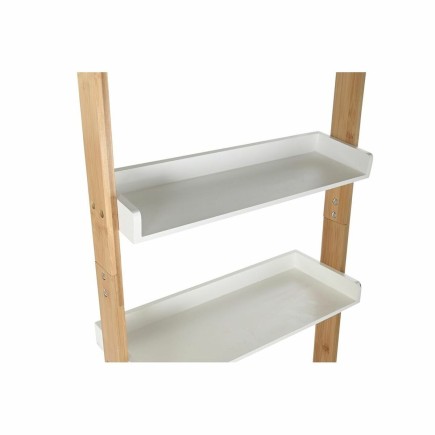 Étagère Thyann Naturel MDF Blanc Bambou (57 x 30 x 152 cm)