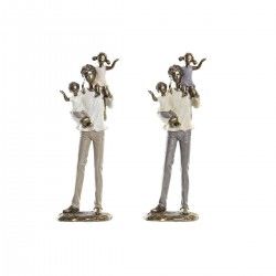 Figurine Décorative DKD Home Decor 10 x 6 x 28 cm Cuivre Blanc Famille (2 Unités)