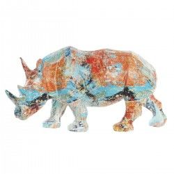 Figurine Décorative DKD Home Decor Résine Multicouleur Rhinocéros (34 x 12,5 x 16,5 cm)