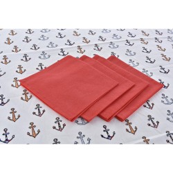 Service de linge de table DKD Home Decor 150 x 150 x 0,5 cm Rouge Bleu Blanc (2 Unités)