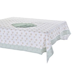 Service de linge de table DKD Home Decor Fleurs 150 x 250 x 0,5 cm Vert