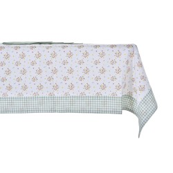 Service de linge de table DKD Home Decor Fleurs 150 x 150 x 0,5 cm Vert