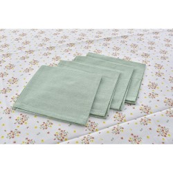 Service de linge de table DKD Home Decor Fleurs 150 x 150 x 0,5 cm Vert