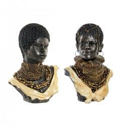 Figurine Décorative DKD Home Decor Africaine Résine (26 x 20 x 42 cm) (2 Unités)