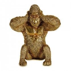 Figurine Décorative Gorille Doré Résine (10 x 18 x 17 cm)