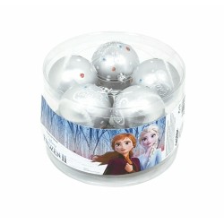 Bola de Navidad Frozen Memories Plateado 10 Unidades Plástico (Ø 6 cm)