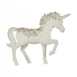 Figura Decorativa Unicornio 9,5 x 31 x 40 cm Blanco Plástico