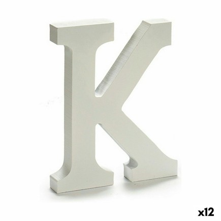 Lettre K Bois Blanc (1,8 x 21 x 17 cm) (12 Unités)