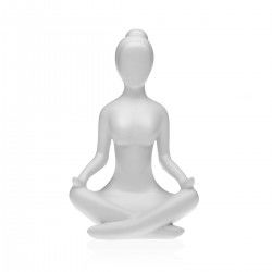 Figura Decorativa Versa Blanco Yoga 12 x 20 x 10 cm Resina