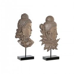 Figurine Décorative DKD Home Decor 23 x 8 x 42 cm Noir Marron Buda Oriental (2 Unités)