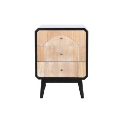 Table de Nuit DKD Home Decor 48 x 35 x 66 cm Naturel Noir Bois