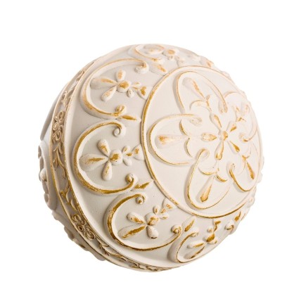 Bolas Decoración Dorado Blanco 10 x 10 x 10 cm (8 Unidades)