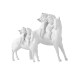 Cheval avec 2 anges en résine blanche 19x24cm