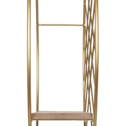 Estante 51 x 14 x 51 cm Natural Dorado Metal Madera