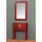 Mesita de Noche ORIENTE Rojo Hierro Madera MDF 45 x 26 x 69 cm