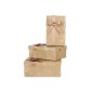 Set de boîtes décoratives Beige Carton Rayures Lien 3 Pièces