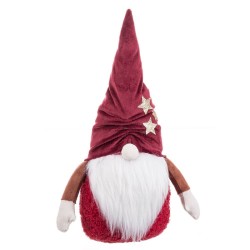 Adorno Navideño Blanco Rojo Arena Tejido Papá Noel 35 cm