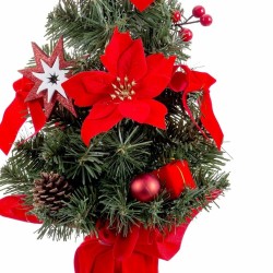 Decorazioni di Natale Rosso Verde Plastica Tessuto Albero di Natale 60 cm