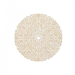 Decoración de Pared Home ESPRIT Blanco Natural Mandala Indio 119 x 1,5 x 119 cm