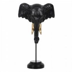 Figura Decorativa Negro Dorado Elefante 20,5 x 14,3 x 35,5 cm