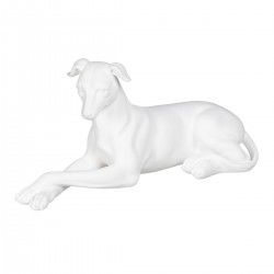 Figurine Décorative Blanc Chien 18 x 12,5 x 37 cm