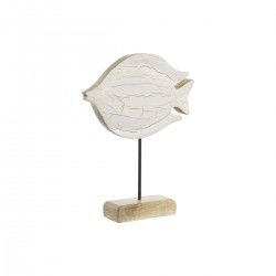 Figura Decorativa Home ESPRIT Blanco Natural Pez Mediterráneo 18 x 5 x 24 cm