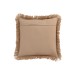 Coussin avec motif fleur et franges en jute naturel L49cm - Coussin d'extérieur