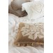 Coussin avec motif fleur et franges en jute naturel L49cm - Coussin d'extérieur