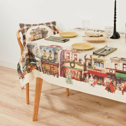 Nappe antitache Mauré Christmas City 200 x 155 cm