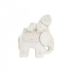 Figura Decorativa DKD Home Decor Acabado envejecido Elefante Blanco Oriental Magnesio (42 x 24 x 46 cm)
