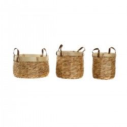 Set de basket DKD Home Decor Bambou Tropical Joncs (3 Pièces) (40 x 40 x 24 cm)