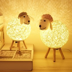 Mignon mouton LED veilleuse lampe de Table créative pour salon chambre enfants chambre chevet décoration bureau lumière dessin a