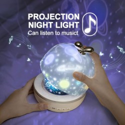 Projecteur LED avec haut-parleur Bluetooth intégré, produit une image pivotante d&39un ciel étoilé, étoiles colorées et luisante