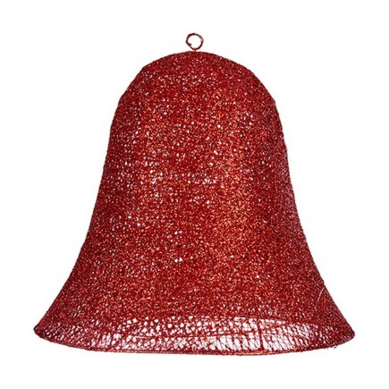 Décorations de Noël Cloche Rouge Métal 40 x 37,5 x 40 cm