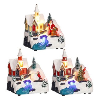 Décorations de Noël Scène 11,5 x 9,5 x 14 cm Église